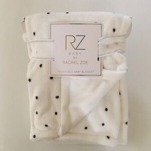 NEW Rachel Zoe Baby Blanket Soft Thick Plush Polka Dot Pattern Baby Gift